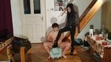 Domina ball kicking & stomping with boot worship pt1 HD snapshot 14