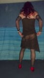 Brown dress and black top playing in normal speed snapshot 2