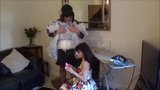 Madame C fits Angelica's pink chastity device snapshot 1