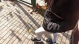 I couldn't wait any longer. I Cum in my Girlfriend Panties on the Street. snapshot 1