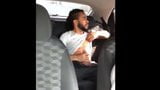 Black gay guy jerking off in the bla bla car snapshot 4