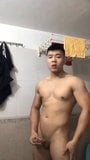 chinese young hunk wanks his soft cut cock for cam (50'') snapshot 2