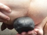 playing with sextoy and wanking, outdoor snapshot 4