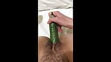 Fucking Hairy Pussy with Cucumber Pushing Cucumber out of Cunt snapshot 15