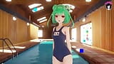 Sexy Teen In One Piece Swimsuit Dancing + Sex (3D HENTAI) snapshot 7