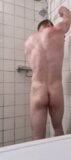 muscle guy take a shower and fast hair cut snapshot 6