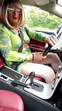 Amateur crossdresser Kellycd2022 sexy milf enjoying an afternoon drive masturbating and cuming over her little white panties snapshot 3