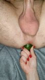 He likes big cucumber in ass, fetish, vegetable anal fuck snapshot 5