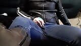 Gay jerk off in leather biker jacket snapshot 1