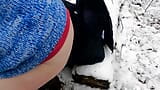 Beating her pussy in the snow snapshot 4