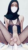 Aziatische hijab mietje dildo rit anale training snapshot 11