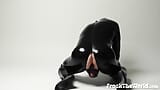 Mysterious Rubber Shadow Strokes Cock And Anal Plays Solo snapshot 13