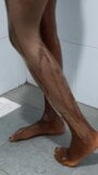 Shower in Pantyhose with ebony nylon feet snapshot 2