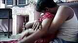 Indian hot house wife kissing and boobs pressing snapshot 10