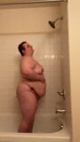 showing fat belly in shower snapshot 3