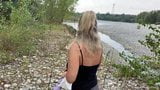 Busty MILF almost caught while fucking by the river snapshot 2