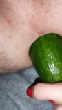 Le gusta el pepino grande en el culo, fetiche, follada anal vegetal snapshot 8