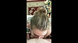 Slutty wife sucks hubbies cock until he cums on her face. (blowjob compilation) snapshot 8