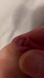 close up Jerking and playing with my wet cock and foreskin snapshot 6