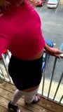 Cubed Transgirl Sissy CD, outside, tight spandex shorts snapshot 4