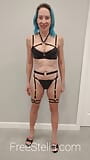 Lilosy pu couro strappy underwire garter cinto lingerie set snapshot 1