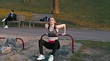 Isabella Both Tries Yoga - Clip 1 - Fitness Girl in Yoga Pants Is Doing Her Exercises in Public - Forevertight snapshot 6