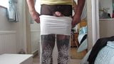 Tight white skirt showing suspender bumps snapshot 8