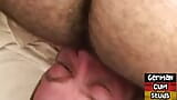 Une Allemande poilue se fait lécher le cul et sucer par son copain percé et encré snapshot 12