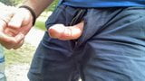 Jerking off on a public park bench and cumming quickly snapshot 9