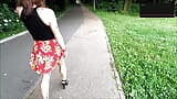 Public flashing and pissing in the Park with a Remote Vibrator snapshot 9