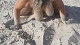 Games in the sand on the beach. Touching Big Tits in the San snapshot 9