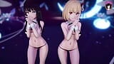 2 симпатичные тинки танцуют в сексуальном купальнике + постепенное раздевание (3D хентай) snapshot 3
