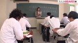 Asian teacher does group sex with her students snapshot 5