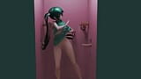 Mona Genshin, impacto en el gloryhole gangbang hentai, baile y sexo - mmd 3d - claro color azul editar smixix snapshot 4