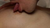 He Passionately Kisses the Beautiful Breasts of the Student. Close-up. AnnaHomeMix snapshot 2