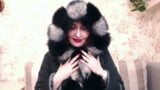 Fur fetish, mommy in fur coat, fur gloves and fur hat snapshot 10