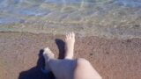 Dominatrix Nika enjoys the salty sea on her feet. snapshot 7