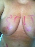 Slave writing tits and cunt on body naked snapshot 9