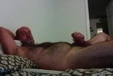 Bearded Bald Daddy Shoots Thick Load On Hairy Belly: HJ-CUM snapshot 8