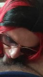 赤毛女装男装アラがペニスをしゃぶる snapshot 1