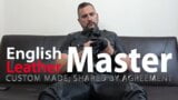 Leather daddy jerks uncut cock with gloves PREVIEW snapshot 1