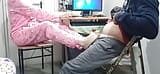 Kinky stepsister offers foot massages, ends up sucking and riding cock until milking it. snapshot 3