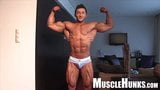 Bodybuilder teas jerk off & cum snapshot 2