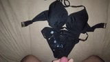 Cum on Black Bikini Bra 32D and Panties Set snapshot 10