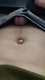 Filling my belly button with cum! Cumming without hands from strong excitement! snapshot 1