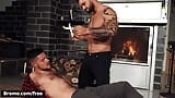 Hot Guys Fuck Spoon In Front Of A Roaring Fire Till John D Cums & Jerome Gives The Bottom A Facial - BROMO snapshot 5