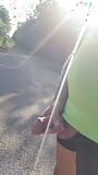 Handjob in the middle of the road and cumshot. snapshot 4