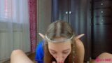 Sexy Elf Girl came for Sucking Dick and take Cum in Mouth like Nectar! Cosplay POV Blowjob snapshot 9