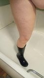 My cock has been pissed on.. While she wears black rubber boots snapshot 1