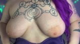Goth diva teasing you with her huge tits with big nipples snapshot 3